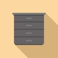 Modern drawer icon flat vector. Kitchen design