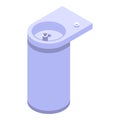 Modern drinking fountain icon, isometric style