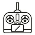 Modern drone control joystick icon outline vector. Aerial smart secure