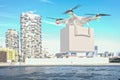 Modern drone delivery background