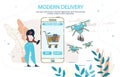 Modern Drone Food Delivery and Mobile Application