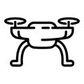 Modern drone icon, outline style