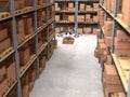 3d drone in warehouse