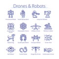 Modern drones and robots science electronic models