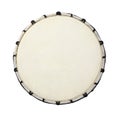 Modern drum isolated on white, top view