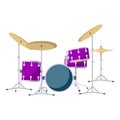 Modern drums kit icon, flat style Royalty Free Stock Photo