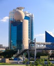 Modern Dubai building with a ball on a roof Royalty Free Stock Photo