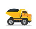 Modern Dump Truck Flat Construction Vehicle Illustration