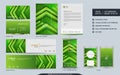 Modern dynamic colorful green stationery mock up and visual brand identity set