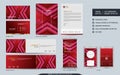 Modern dynamic colorful maroon stationery mock up and visual brand identity set