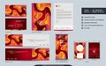 Modern dynamic colorful orange stationery mock up and visual brand identity set