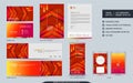 Modern dynamic colorful orange stationery mock up and visual brand identity set