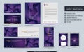 Modern dynamic colorful purple stationery mock up and visual brand identity set