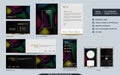 Modern dynamic colorful stationery mock up and visual brand identity set