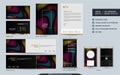 Modern dynamic colorful stationery mock up and visual brand identity set
