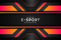 Modern E-Sport Gaming Metallic Orange with Dark Grey Background and Hexagonal Pattern