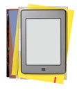 Modern ebook reader with books Royalty Free Stock Photo