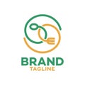 Round eco food logo Royalty Free Stock Photo