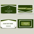 Modern eco-friendly business card template design green and white Royalty Free Stock Photo