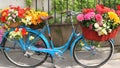 Modern eco friendly flower delivery bicycle Ai Generated Royalty Free Stock Photo