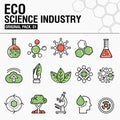 Modern eco science industry. Thin line icons set Royalty Free Stock Photo