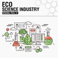 Modern eco science industry. Thin line icons set Royalty Free Stock Photo