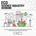 Modern eco science industry. Thin line icons set Royalty Free Stock Photo