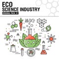 Modern eco science industry. Thin line icons set Royalty Free Stock Photo