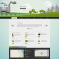 Modern Eco website template with flat eco pollution illustration