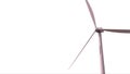 modern ecologic wind turbine generator on white background, isolated, fictional design - industrial 3D illustration