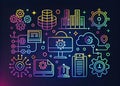 Modern Editable DevOps Line Art Customizable Illustrations for Software Development System Administration and Cloud