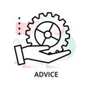 Advice icon on abstract background Royalty Free Stock Photo