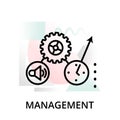 Management icon on abstract background Royalty Free Stock Photo
