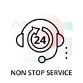 Non stop service icon on abstract background Royalty Free Stock Photo