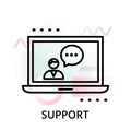 Support icon on abstract background Royalty Free Stock Photo