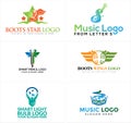 Modern education fashion music logo design