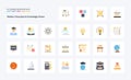 25 Modern Education And Knowledge Power Flat color icon pack Royalty Free Stock Photo