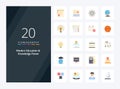 20 Modern Education And Knowledge Power Flat Color icon for presentation Royalty Free Stock Photo