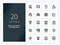 20 Modern Education And Knowledge Power Outline icon for presentation