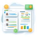 Modern Educational Dashboard Interface Design Featuring Student Profiles Analytics Charts and Learning Management Elements on Royalty Free Stock Photo