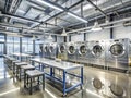 Modern Efficient Laundry Facility A CommercialGrade Solution for Laundry Needs Featuring StateoftheArt Washers Dryers Royalty Free Stock Photo