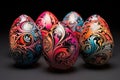 Modern egg dyeing process with decorative stickers and embellishments a vibrant easter tradition