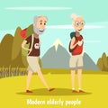 Modern Elderly People Background