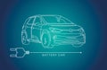 Electric battery car illustration VW ID3