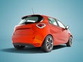 Modern electric car hatchback for the journeys for young family Royalty Free Stock Photo