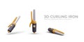 Modern electric curling iron. Realistic hair styling tool