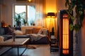 Modern electric infrared heater at home Royalty Free Stock Photo