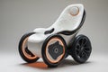 Modern electric wheelchair showcasing cutting-edge technology and elegant design Royalty Free Stock Photo