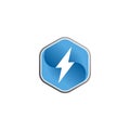 Modern electrical blue lightning bolt logo