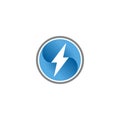 Modern electrical blue lightning bolt logo